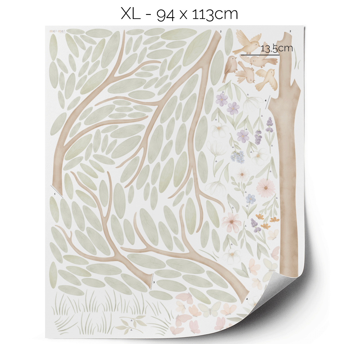 Wall stickers - Tree with flower meadow