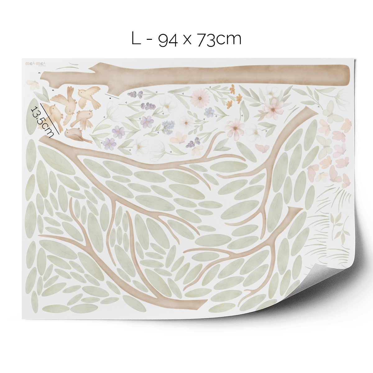 Wall stickers - Tree with flower meadow