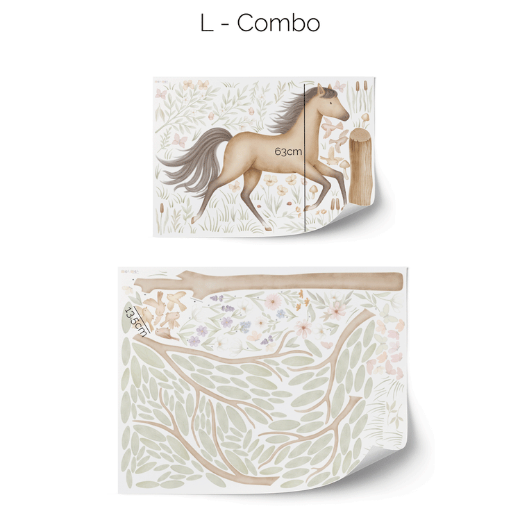 Wall stickers - Running horse in flower meadow