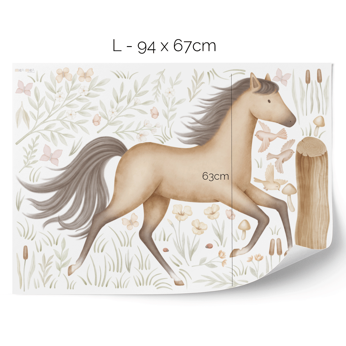 Wall stickers - Running horse in flower meadow