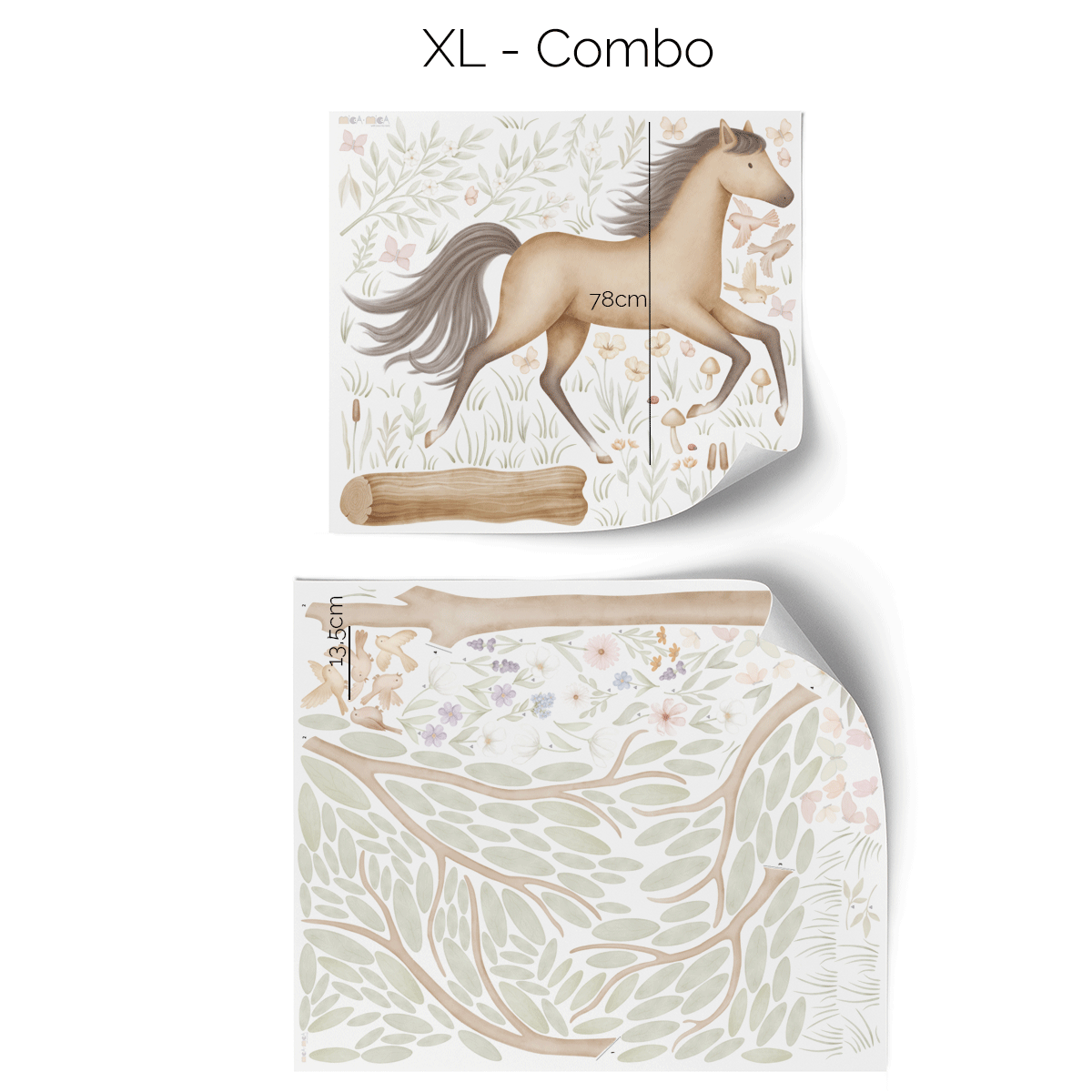 Wall stickers - Running horse in flower meadow