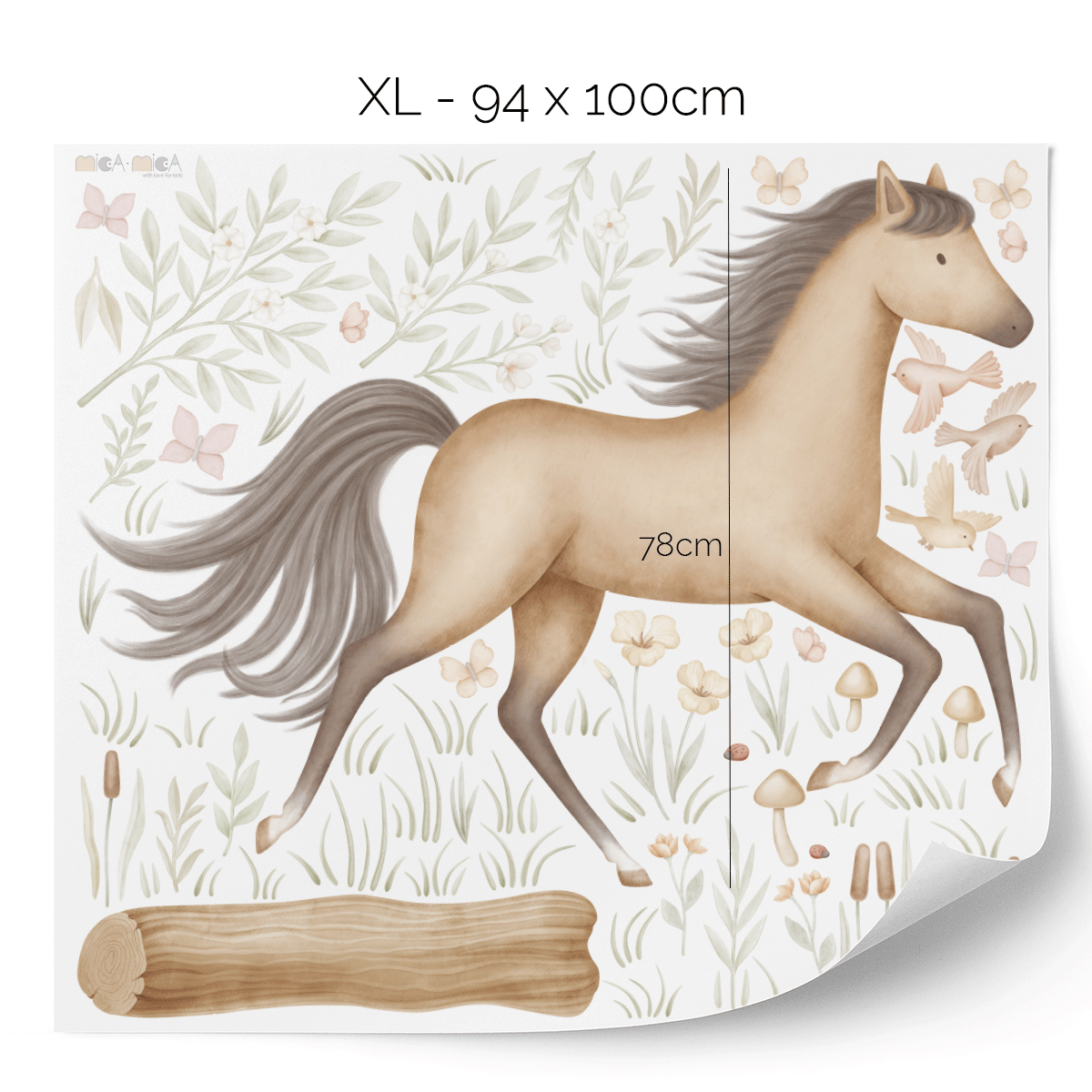 Wall stickers - Running horse in flower meadow