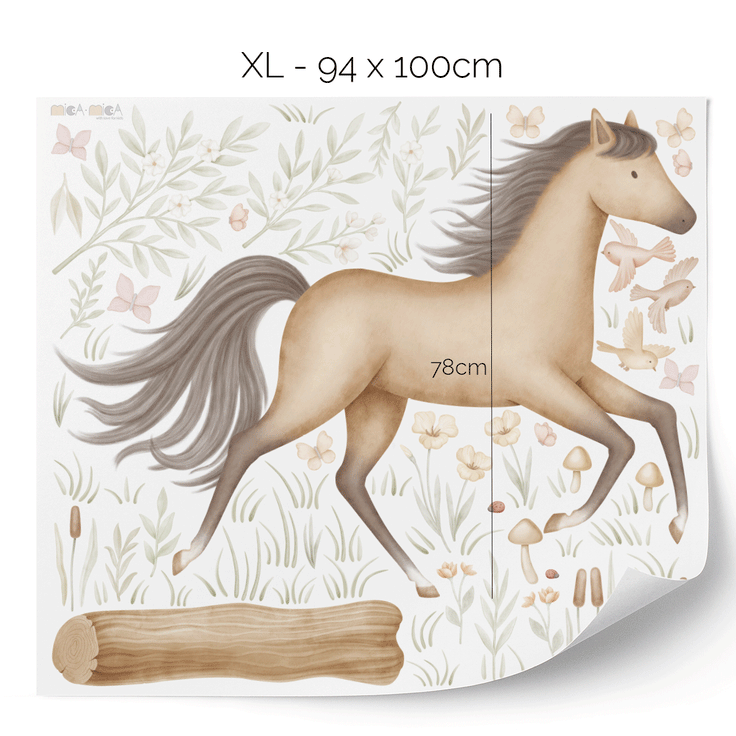 Wall stickers - Running horse in flower meadow