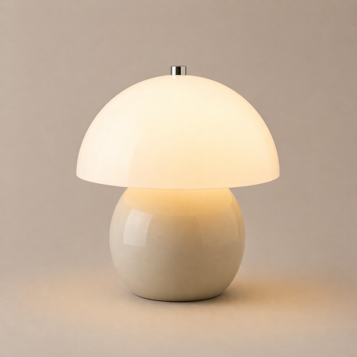 Cute Cream Mushroom Ceramic Table Lamp