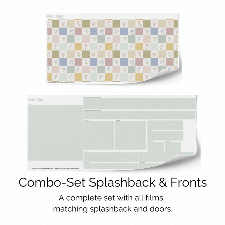 Sticker set - Checkered & floral tiles