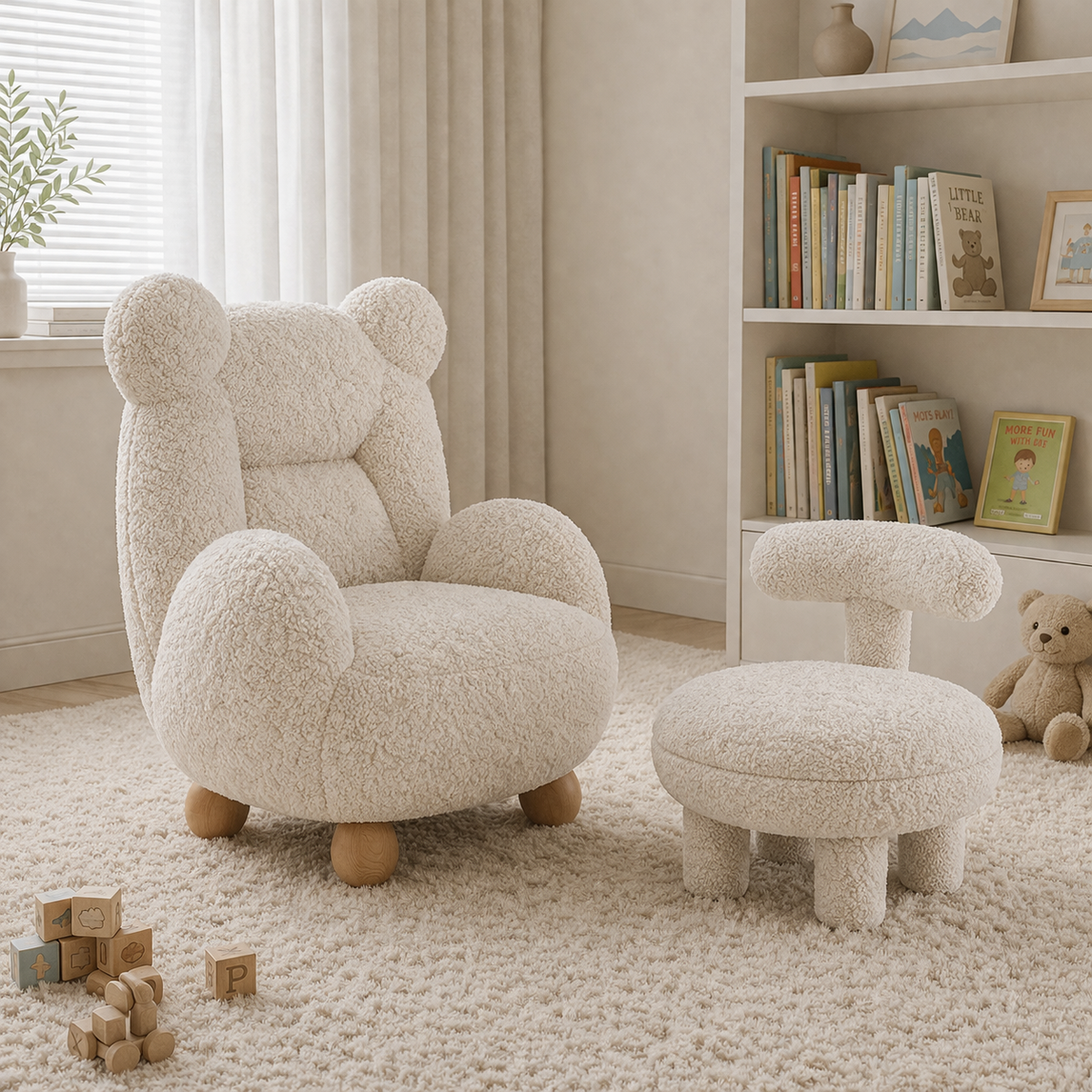 Children’s Pouf in Soft Lamb Wool