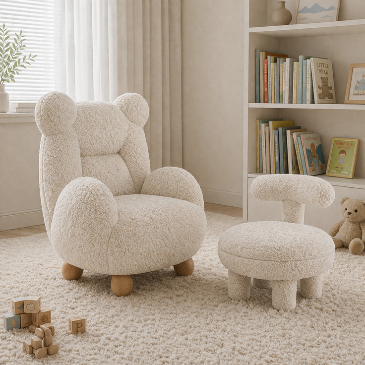 Children’s Pouf in Soft Lamb Wool