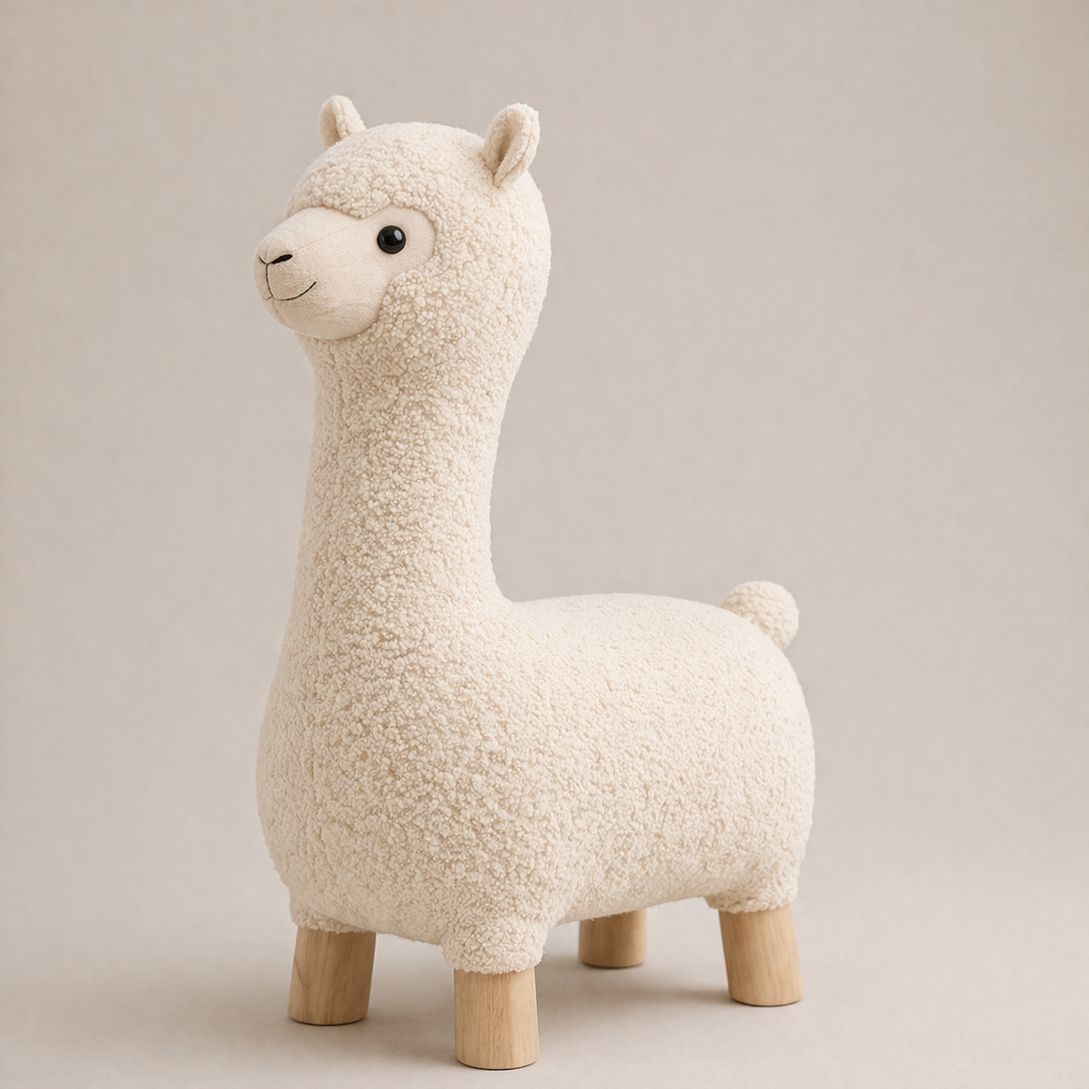 Alpaca Pouf in Lamb Wool