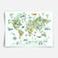 Watercolour world map - Fine Art Print