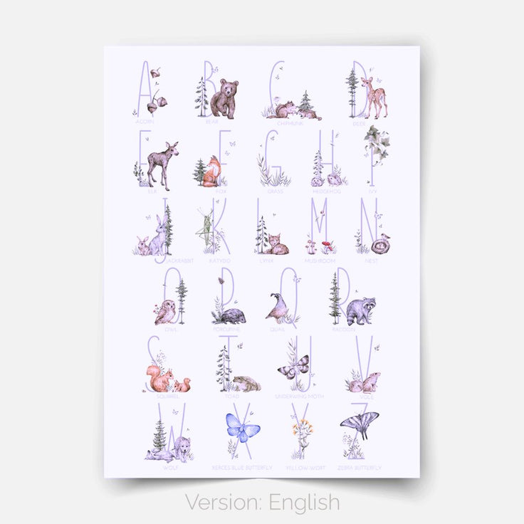 Woodland print - Magical forest - Alphabet