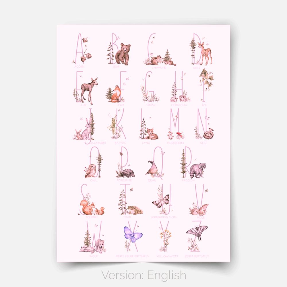 Woodland print - Magical forest - Alphabet