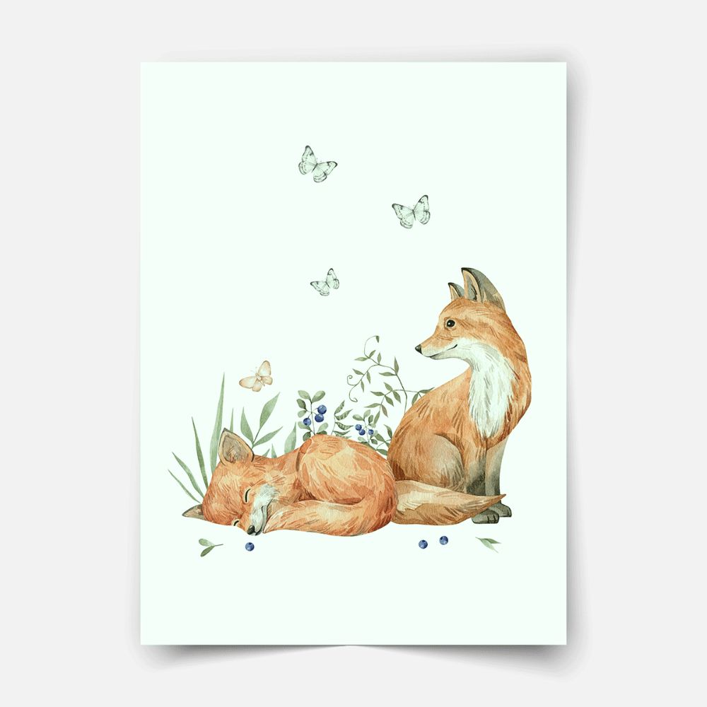 Magical forest - Foxes print