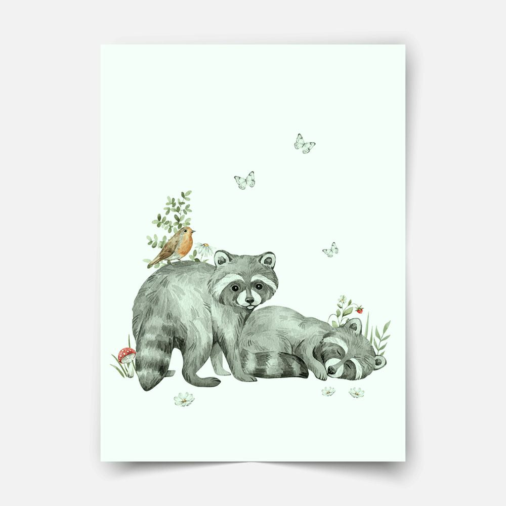 Magical forest - Raccoons print