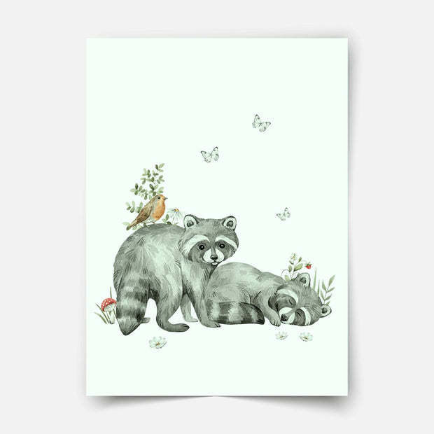 Magical forest - Raccoons print