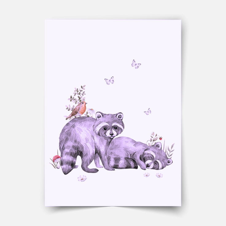 Magical forest - Raccoons print