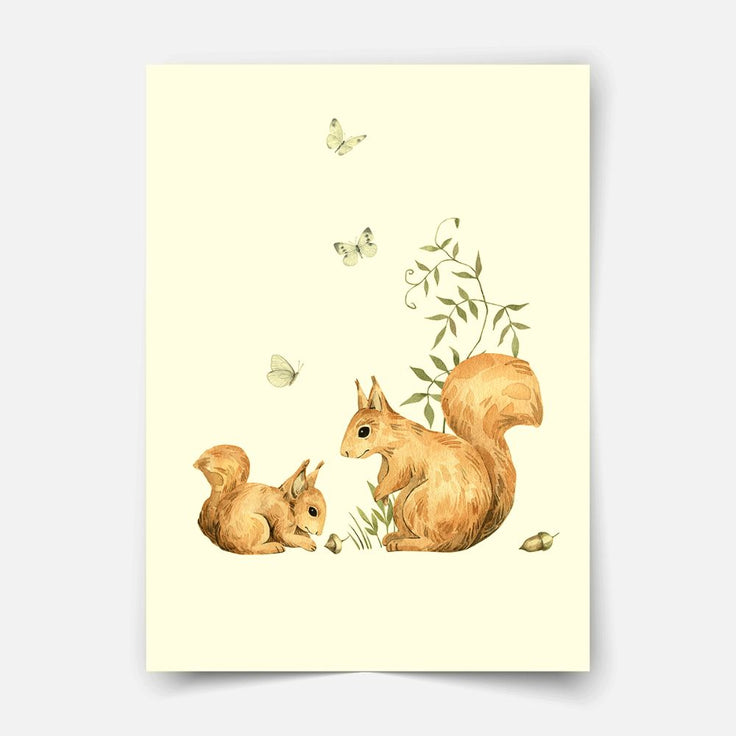 Magical forest print - Squirrels