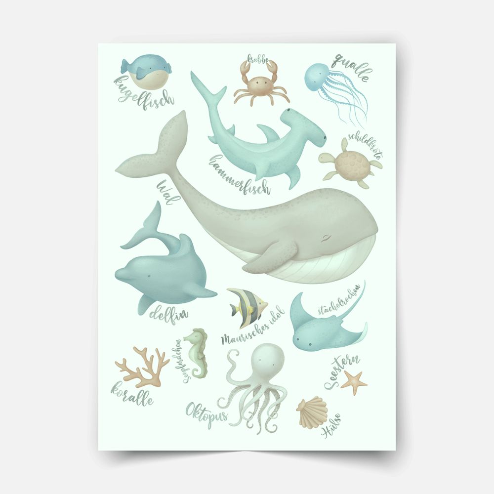 Under the sea print - Magical ocean - Sea Creatures