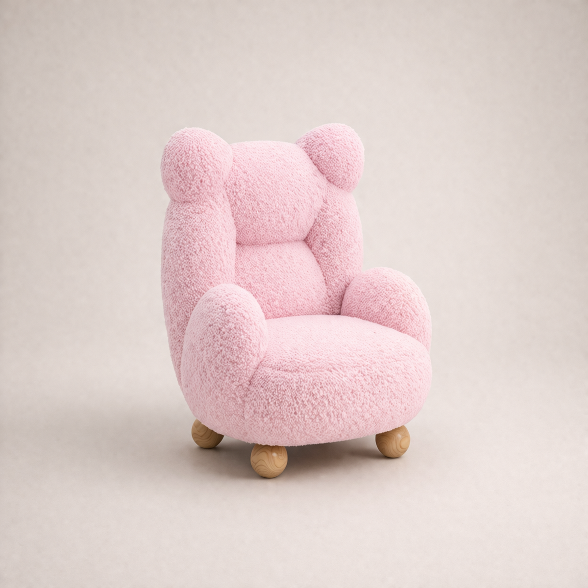 Children's Armchair in Soft Lamb Wool — Bear Design