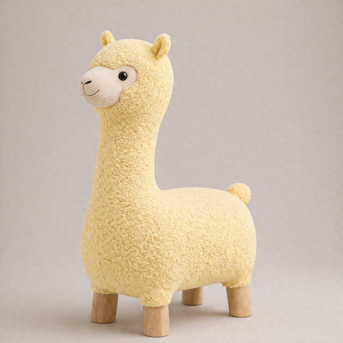 Alpaca Pouf in Lamb Wool