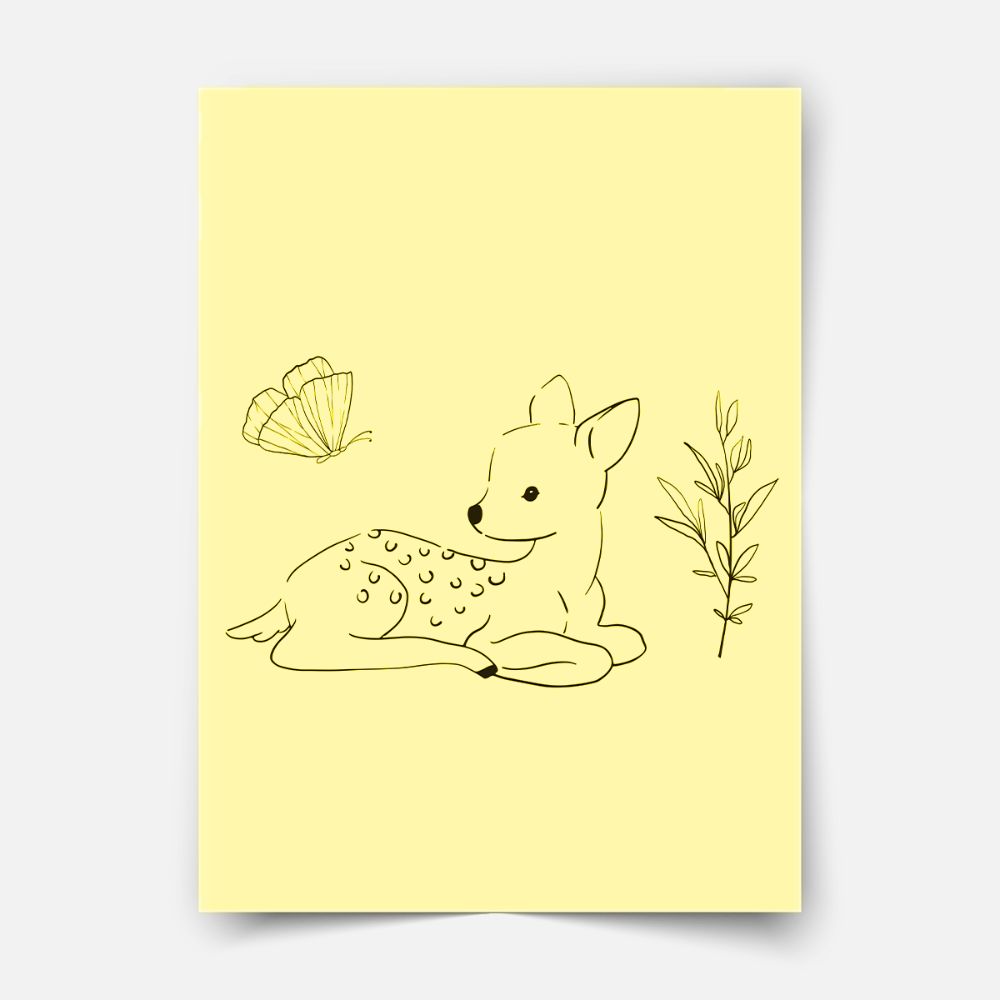 Sitting Deer forest friends