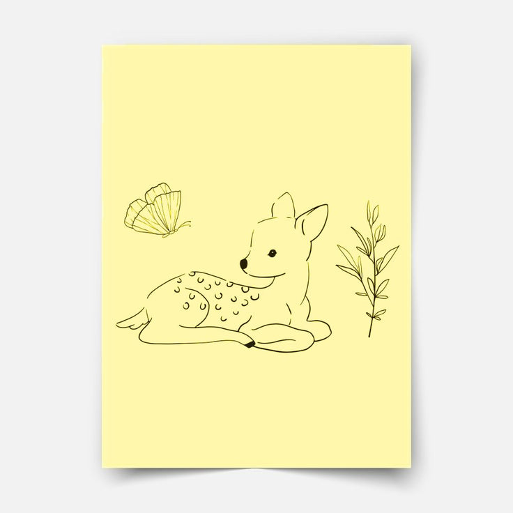 Sitting Deer forest friends
