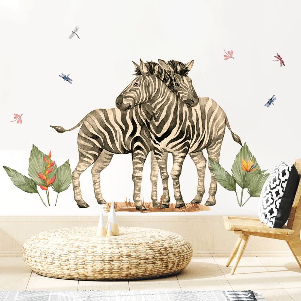 Jungle wall stickers - Zebras safari