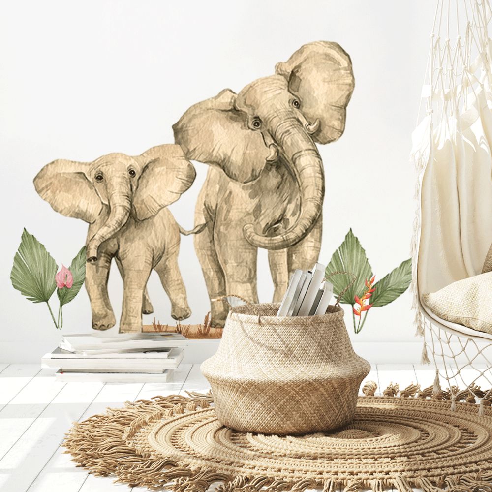 Jungle wall stickers -  Elephants safari