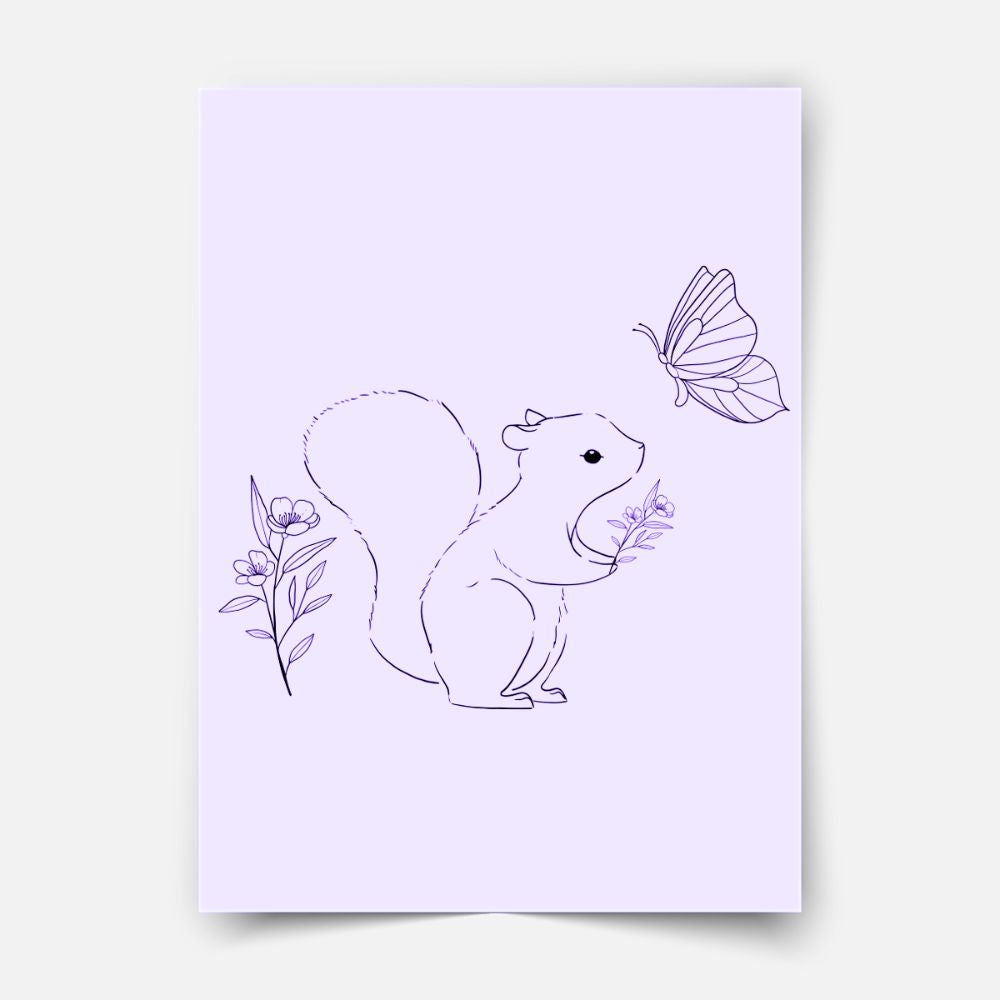 Hand-drawn Squirrel friends