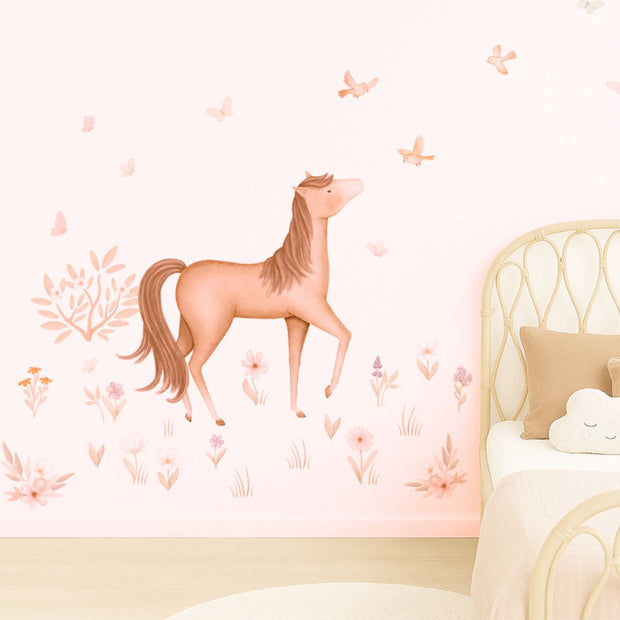 Wall stickers - Horse in flower meadow