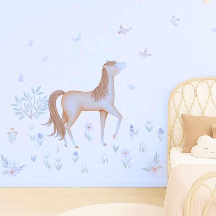 Wall stickers - Horse in flower meadow