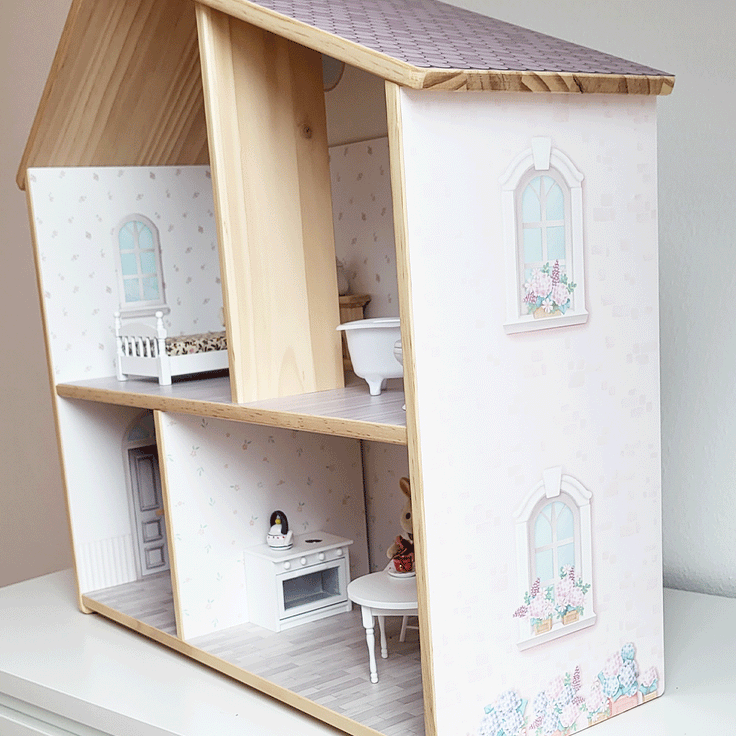 Sticker set for IKEA FLISAT dollhouse - Timeless Touch