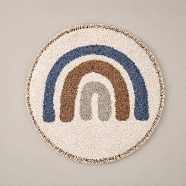 Round Kids Rainbow Rug