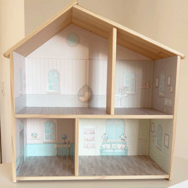 Sticker set for IKEA FLISAT dollhouse - London Townhouse