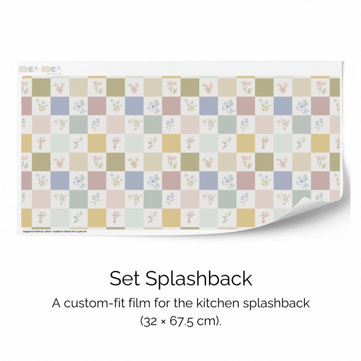 Sticker set - Checkered & floral tiles