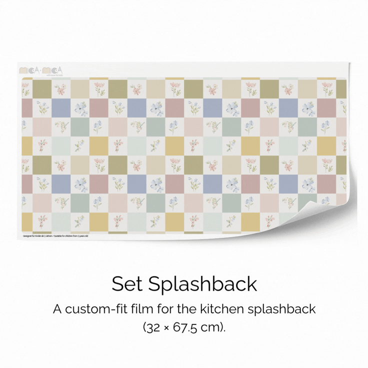 Sticker set - Checkered & floral tiles