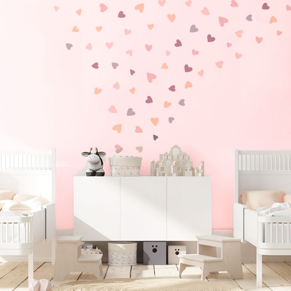 Romantic hearts wall stickers
