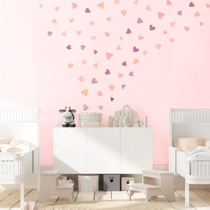 Romantic hearts wall stickers