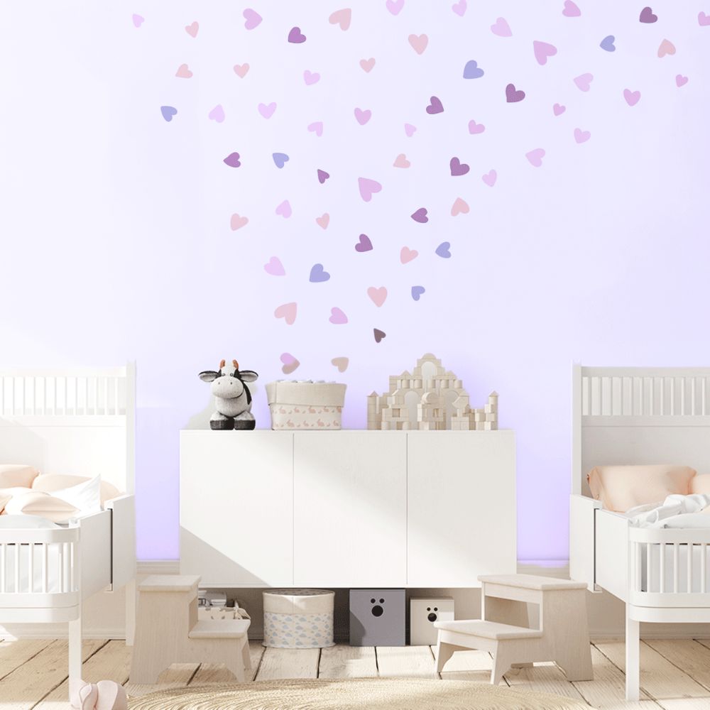 Romantic hearts wall stickers
